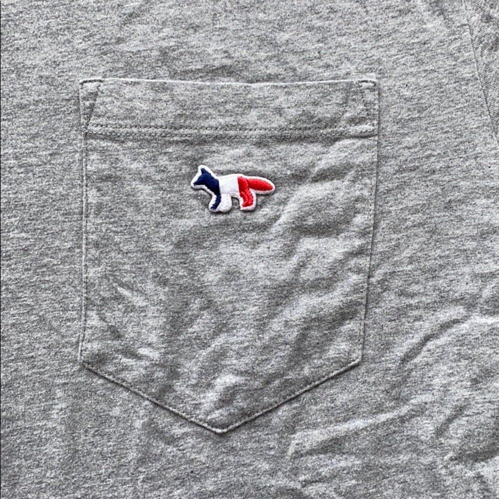 Maison Kitsune Pocket T-Shirt in Gray